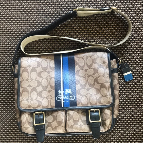 coach blue messenger bag